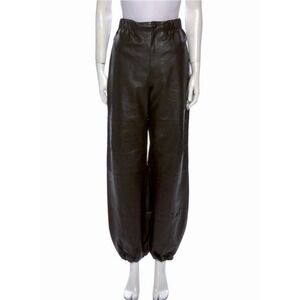 MAR­NI Lamb Leather‎ Relaxed Jogger Drawcord + Ankle Toggle Brown IT44 US 8